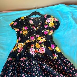 Summer light material floral dress. Lightly worn